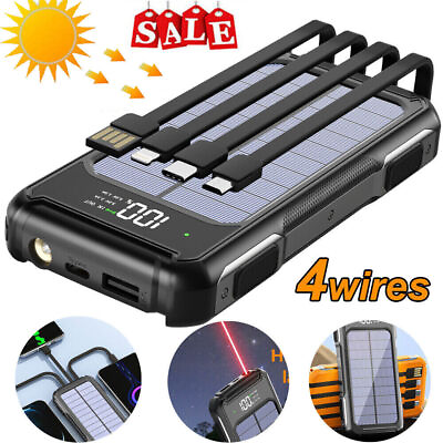 #ad 2024 Super 1000000mAh 4 USB Portable Charger Solar Power Bank LED For Cell Phone $17.85