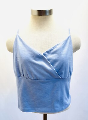 #ad NWT SO GOODS FOR LIFE Juniors Sleeveless Straps Pullover V Neck Blue Shirt Sz 2X $17.99