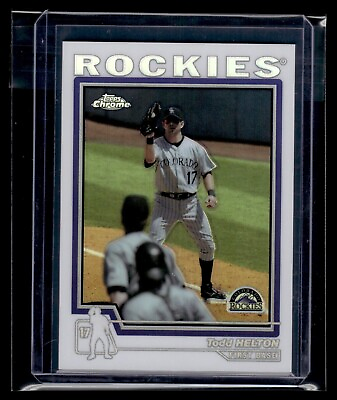 #ad 2004 Topps Chrome Refractor #110 Todd Helton Rockies *Scratches EXMT* $29.95