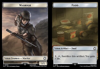 #ad MTG Fallout TOKEN Warrior #0005 Food #0012 $0.99