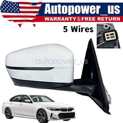 #ad WHITE RIGHT PASSENGER MIRROR FIT BMW 3 SERIES 2019 2020 2021 2022 2023 $220.99