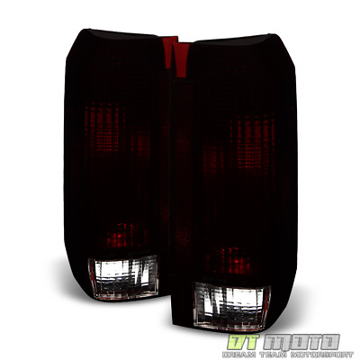 Red Smoke 1987 1996 Ford F150 F250 Bronco Tail Lights Brake Lamps Set LeftRight $39.99