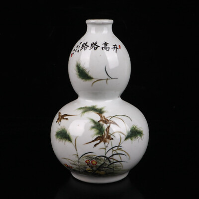 #ad 19 cm rare china Pastel porcelain bottle road roadhighliter Pattern gourd vase $115.00