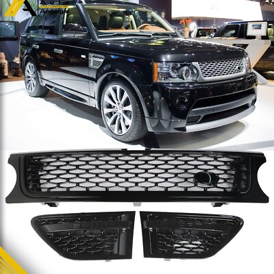 #ad Mesh Front Grille Air Side Vents SET Black For Range Rover Sport 2010 2013 $90.72