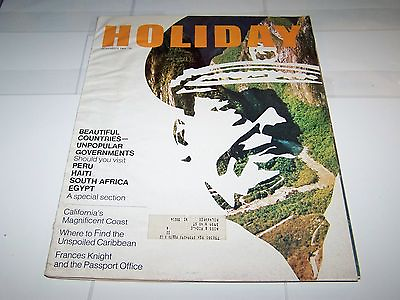 #ad NOV 1969 HOLIDAY vacation magazine PERU HAITI EGYPT $12.00