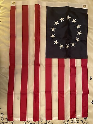 #ad Betsy Ross 2 X 3 NEW Flag 13 Stars Embroidered Each Stripe Stitched FREE SHIP $14.99