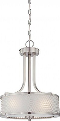#ad 3 Light Fusion Pendant with Frosted Glass Brushed Nickel Finish SATCO 60 4686 $273.99