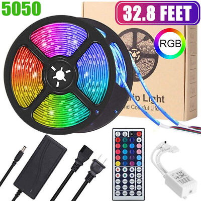 LED Strip Lights 100ft 50ft Music Sync Bluetooth 5050 RGB Room Light with Remote $29.99