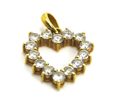 #ad Estate 14K Yellow Gold amp; Diamond Heart Pendant 0.70 CTTW $300.00