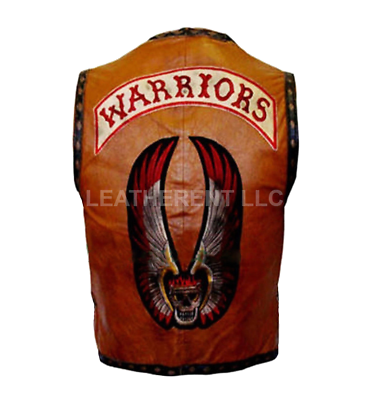 #ad Mens The Warrior Movie Cow Boy Rider Halloween Genuine Leather Costume Vest $107.98