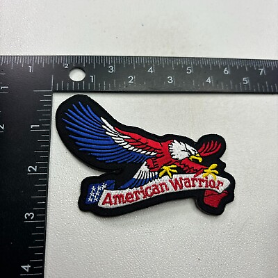 #ad United States Military Army AMERICAN WARRIOR Patch Red White Blue Bald Eagle 42S $4.21