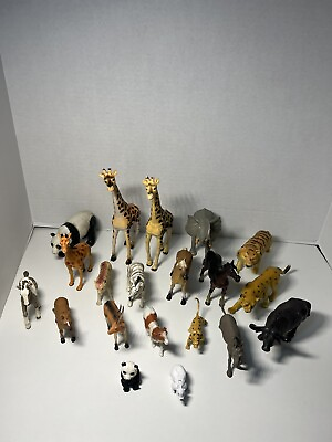 #ad Lot Of Zoo Animals Unbranded 20pcs Mixed Vintage Modern Small Large Pre Owned $14.99