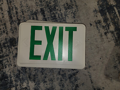 #ad Spectsun 6 PACK Led Green Exit Sign with Battery Backup Combo Emergency Lights $230.00