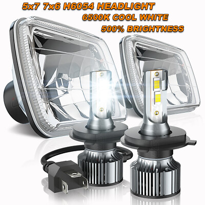 #ad Pair 7x6quot; 5x7quot; DOT H4 LED Headlights for GMC Safari C6500 C7500 Topkick w o H4 $149.99