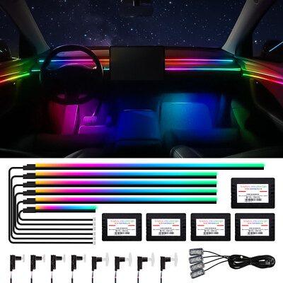 #ad 6 10 14 18 In 1 Car Ambient Lights Symphony RGB 64 Colors LED Interior Strips $70.80