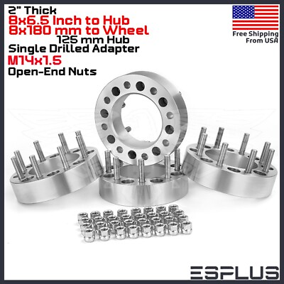 #ad 4 2quot; Wheel Adapter 8x6.5quot; Hub to 8x180mm Conversion Fit Ford Dodge Ram 8 Lugs $139.99