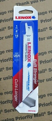 #ad made in USA Lenox POWER BLAST 6 in. Bi Metal Reciprocating Saw Blade 18TPI bx35 $7.79