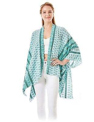 #ad ScarvesMe Classic Resort Multi Pattern Print Kimono Cover ups Shawl $24.99