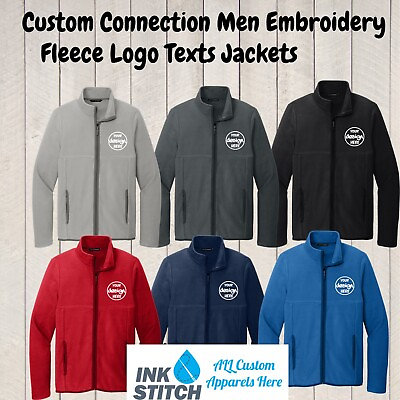 #ad Ink Stitch Add your Own Custom Logo Texts Custom Men Connection Fleece Jacket $42.99
