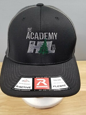#ad New Richardson THE ACADEMY AT HL Baseball Hat Cap R Active Flex Black Mesh S M $8.99