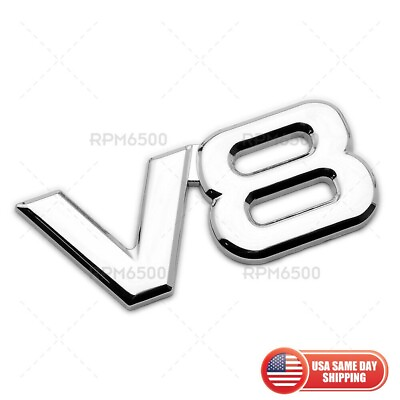 #ad For Audi V8 Sport Car Suv Van Truck 3D Decal Badge Emblem Decorate Chrome Metal $27.90