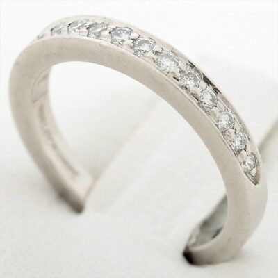 #ad TIFFANYamp;Co. Half Circle Bead Setting Diamond Ring Pt950 4.0g $555.99
