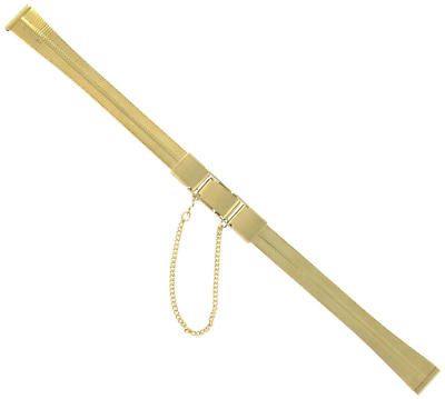 #ad 10mm Speidel Ladies Elegant Safety Clasp Fancy Gold Tone Watch Band 1808 10 $18.66