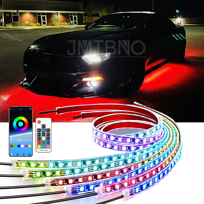 #ad #ad 6pc RGB Dream Color Underglow LED Kit Neon Strip Light For Ford Mustang GT Focus $59.25
