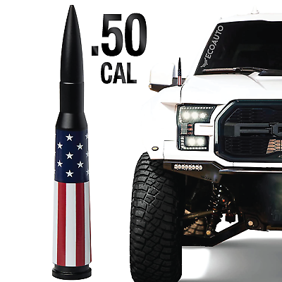 #ad 50 CAL BULLET ANTENNA FOR FORD DODGE amp; RAM F150 F250 F350 ANTENNA AMERICAN FLAG $25.00