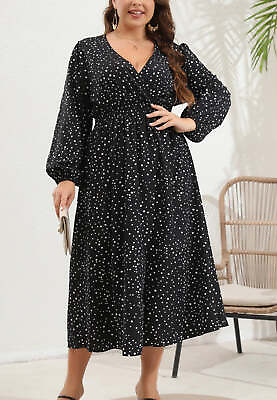 #ad Plus Spotted Print Midi Dress $28.99