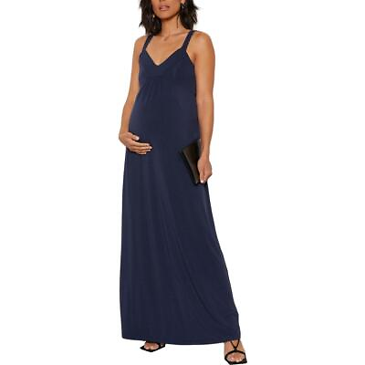 #ad Tart Womens Suri Navy Empire Waist Maternity Sleeveless Maxi Dress M BHFO 3282 $20.99