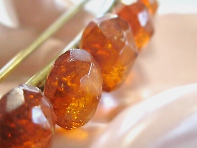 OLD 1800#x27;s 19th CENTURY ANTIQUE VICTORIAN FACETED BEAD BALL COGNAC AMBER BAR PIN $199.00
