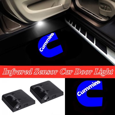 #ad #ad 2Pcs Car Door LED Blue Cummins Welcome Courtesy Laser Projector Shadow Light $18.04