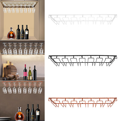 #ad Stemware Hanger Kitchen Wine Glass Rack Under Cabinet Metal Wine Glass Holder $57.00