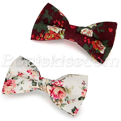 #ad Men#x27;s Casual Flowers Floral Printing Bowtie Pre tied Bow Tie Bowknot Adjustable $7.99