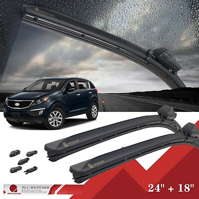 #ad 24quot;amp; 18quot; Front Frameless Windshield Wiper Blades Set of 2 For Kia Sportage 11 16 $28.17