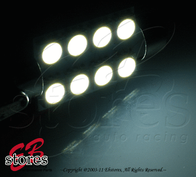 #ad Set of 2pc White Map Light Festoon 8 SMD LED Light Bulbs 561 563 39mm 1 Pair $11.19