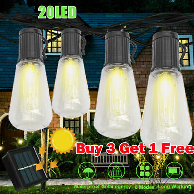 Solar Powered 60 100 LED String Light Garden Path Yard Lamp Outdoor Waterproof $15.72