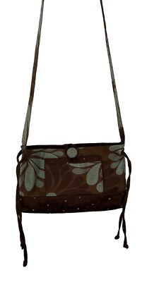#ad Brown with Turquoise Leaves Woman’s Shoulder Handbag Crossbody Purse Bohemian $22.99