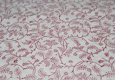 #ad 5 Yard Hand Block Floral Printed Cotton Fabric Running Dressmaking Craft Voile $28.99