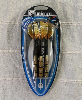 #ad Unicorn Tournament 5000 Steel Tip 24 Gram Precision Brass Dart Set Brand New $14.99