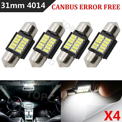 #ad 4X 31mm LED Bulb 4014 10SMD Canbus White C5W Festoon Car Interior Dome Map Light $6.29