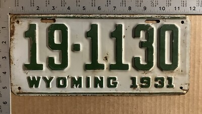 #ad 1931 Wyoming license plate 19 1130 Uinta beautiful ORIGINAL 13202 $60.03