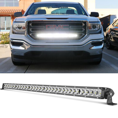 #ad #ad For 14 18 GMC Sierra Behind Grille 300W 30quot;Inch LED Work Light Bar w Brackets $69.95