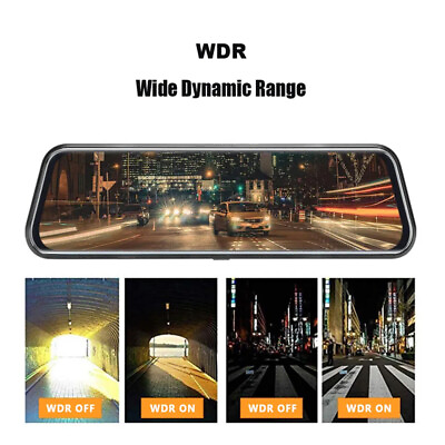 #ad 9.66quot; HD Dual Lens Car DVR Dash Cam Rearview Mirror Video Camera Loop Recording $105.29