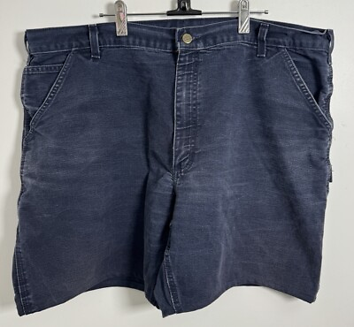 #ad Carhartt Shorts Cutdown Mens Cargo Blue Thick Cotton W42 Inch L7 Inch GBP 14.99