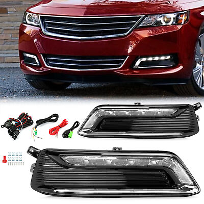 Fog Light For 2014 2020 Chevy Impala LED DRL Driving Lamp Wiring Switch Kit $92.99