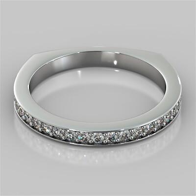 #ad 0.30 Ct Natural Round Diamond Engagement Eternity Ring 950 Solid Platinum Size 5 $603.49