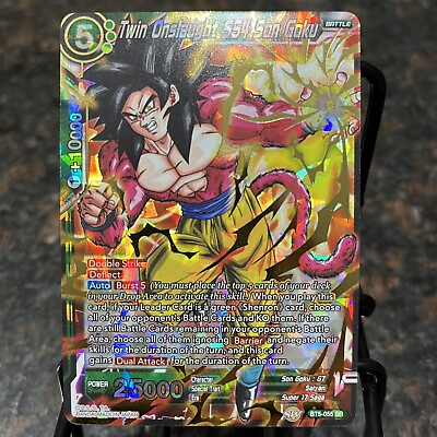 #ad Twin Onslaught SS4 Son Goku BT5 055 SR Foil Dragon Ball Super Card Game NM $5.99