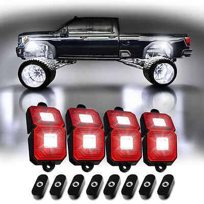 #ad 4Pods LED White Rock Light w 8 Magnet Offroad Truck Car Underglow OPT7 Photon $37.39